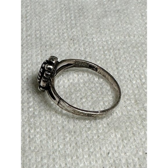 Oval Lapis Sterling Silver Ring in Intricate Setting - Size 5.25 - Picture 3 of 6